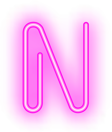 Neon Line Art Font-N